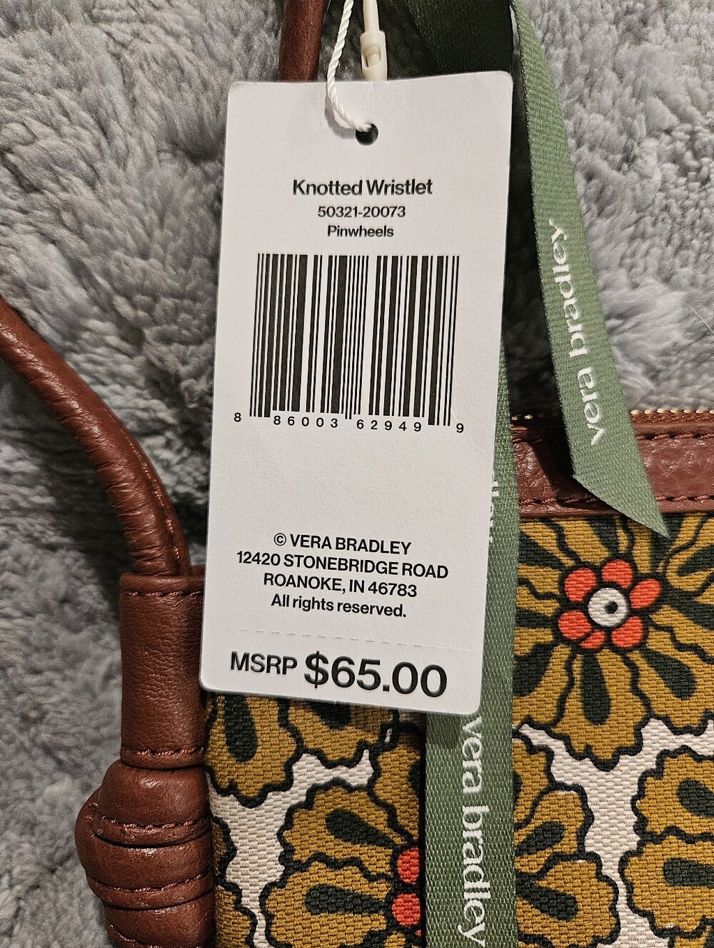NWT Vera Bradley Women's Oxford Canvas Knotted Wristlet Pinwheels - Picture 5 of 12